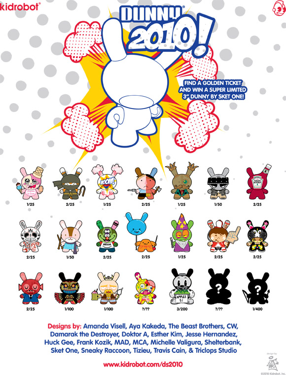 Kidrobot hot sale dunny list