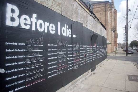 This interactive street art uses an abandoned house as a blackboard and 