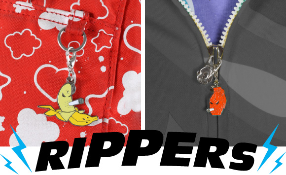 Frank Kozik Rippers Zipper Pulls at Kidrobot