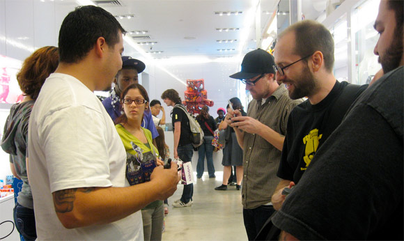 Mr. Shane Jessup, Andrew Bell and PON at the Dunny Series 2009 Trading Party at Kidrobot
