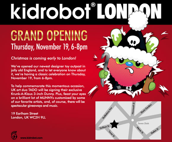 Kidrobot London – Opening November 2009!