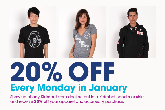 20% Off Apparel Mondays in January