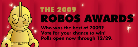 The 2009 Kidrobot Robos honoring the best of the year