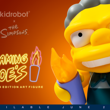 Kidrobot x The Simpsons Flaming Moe’s Medium Art Figure Available Online Now!