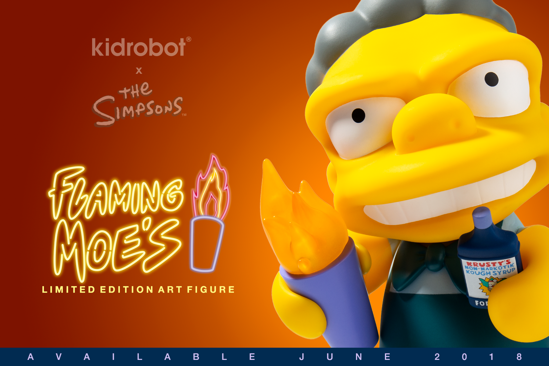 Kidrobot x The Simpsons Flaming Moe's Art Figure