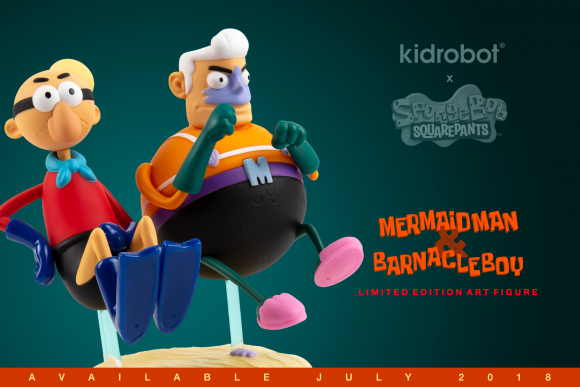 Kidrobot mermaid man and Barnacle boy 