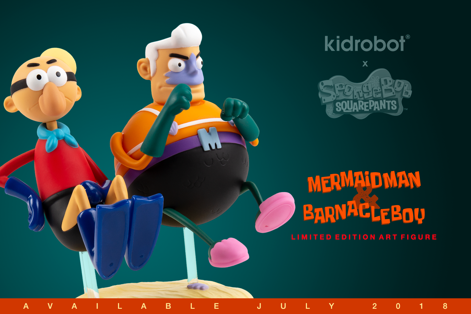 Kidrobot mermaid man and Barnacle boy