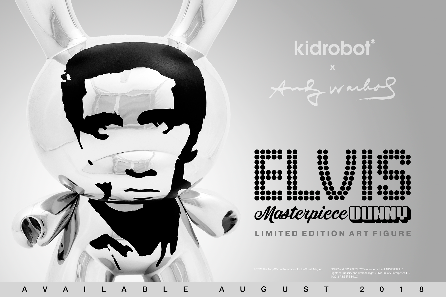 Kidrobot x Andy Warhol Masterpiece Elvis Dunny 8"