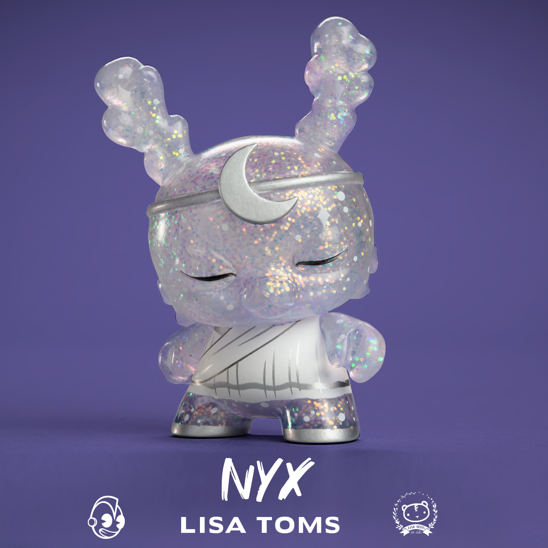 a toy with a purple background