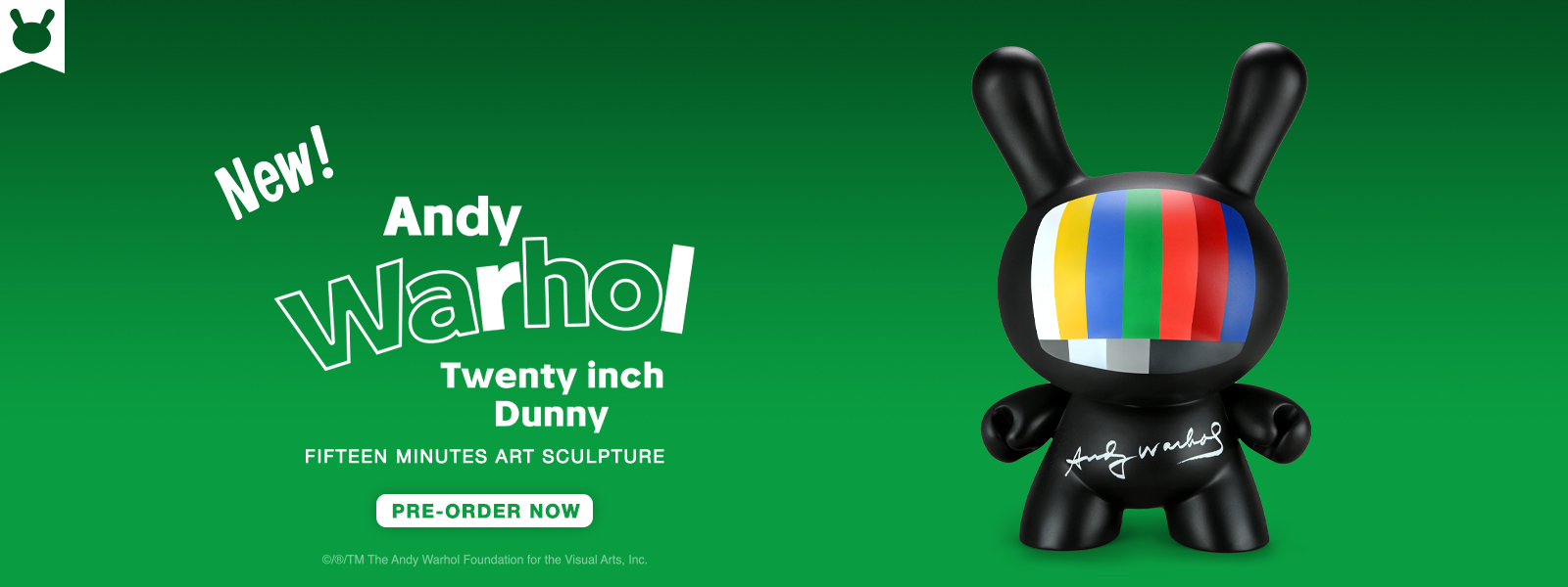 Super limited Andy Warhol “Fifteen Minutes” 20-inch Dunny drops today