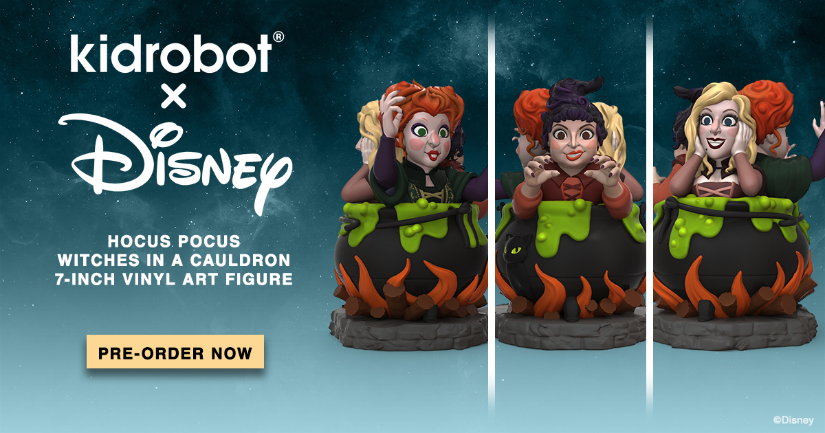 Hocus Pocus Witches in Cauldron Vinyl Art Figure from Kidrobot