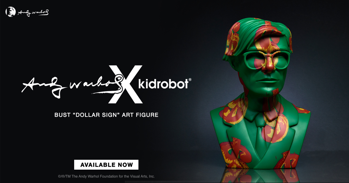 Limited Edition Andy Warhol 12” Bust Vinyl Art Sculpture – Dollar Sign Edition Drops Now at Kidrobot.com – Limited Edition of 200