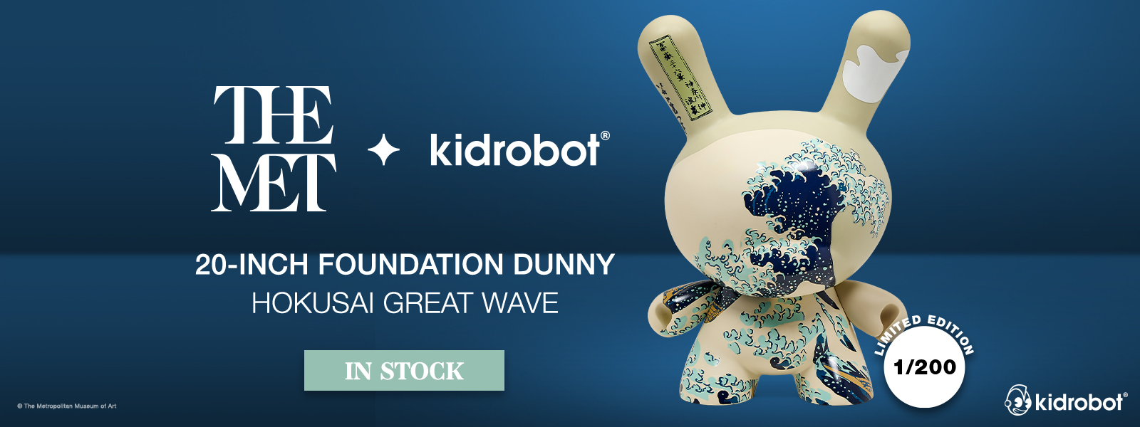 Celebrate the enduring influence of ancient art with Kidrobot x The Met 20” Dunny – The Great Wave by Katsushika Hokusai - Buy now at Kidrobot.com